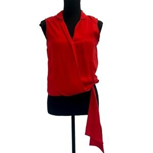 🛍3/$20 Zara Sleeveless Wrap Style Red Blouse Size XS